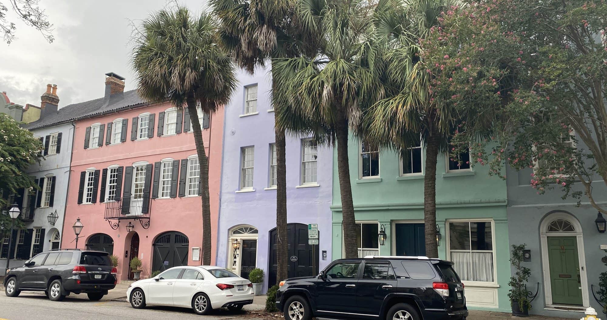 Rainbow Row on East Bay Street in downtown Charleston