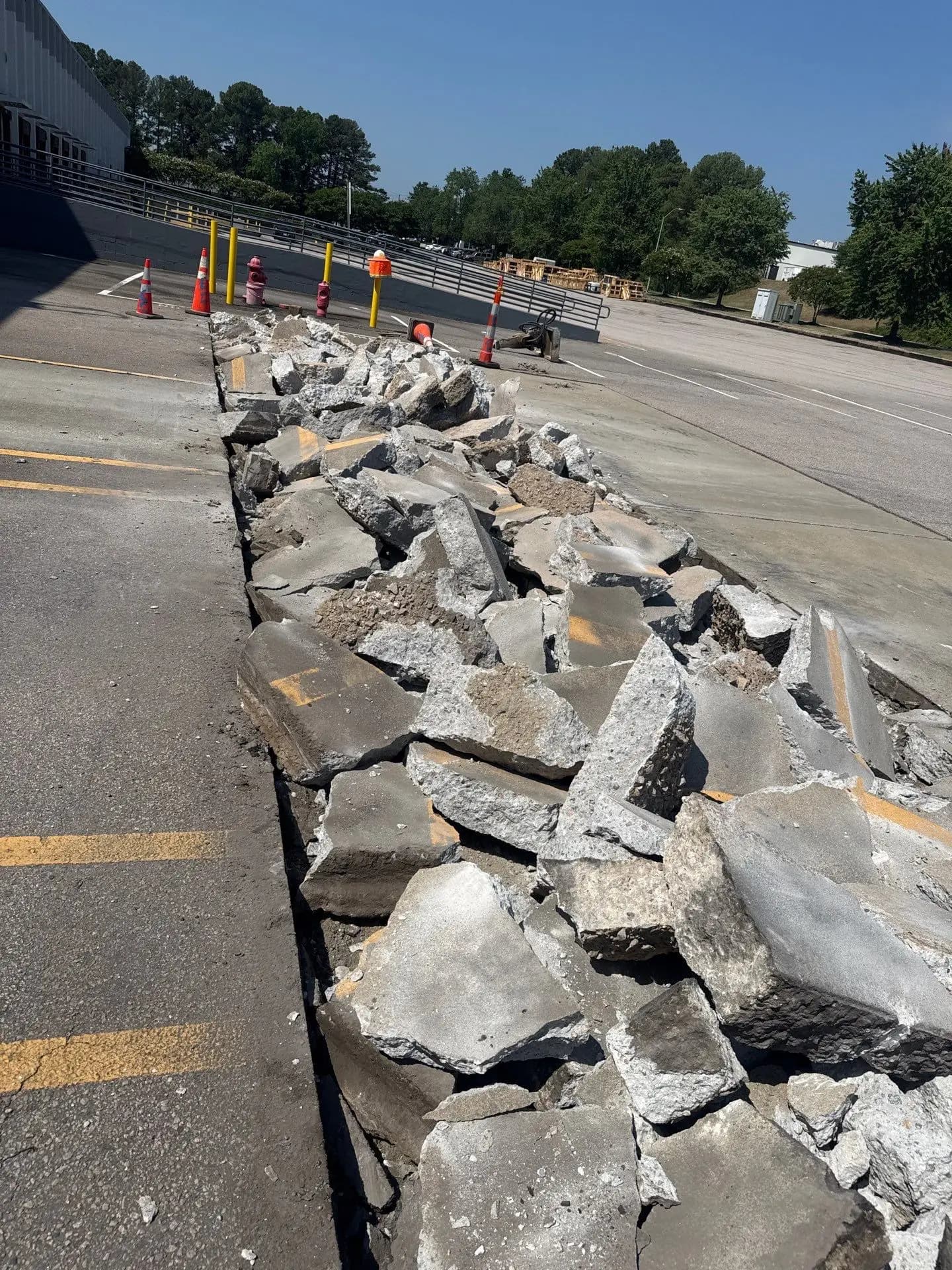 Concrete demolition in Raleigh NC ahead of replacement