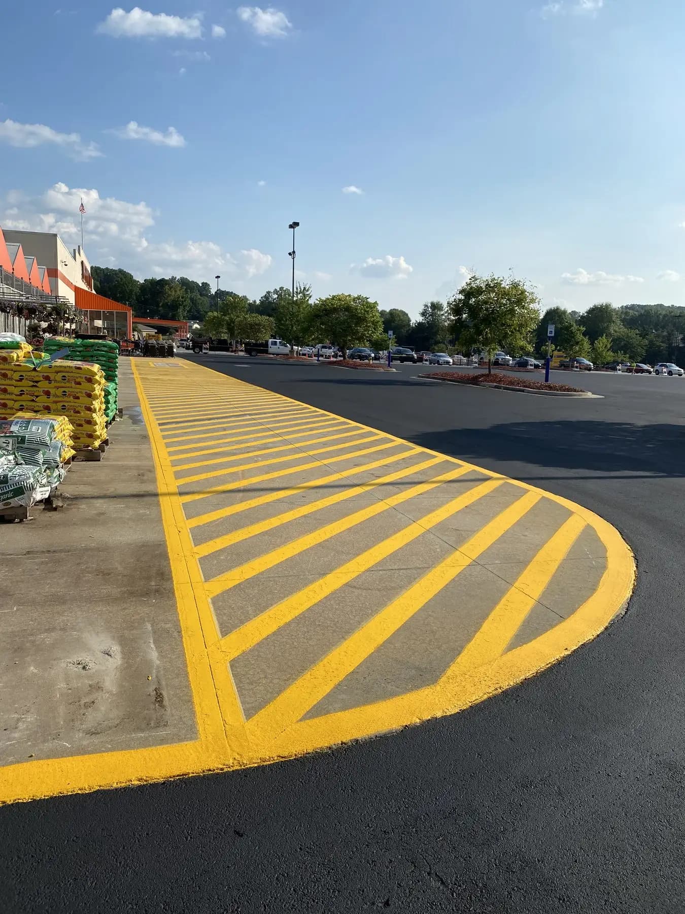 Striping and seal coating at Home Depot in Winston-Salem
