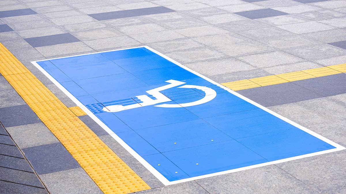 Pavement markings applied across the lot
