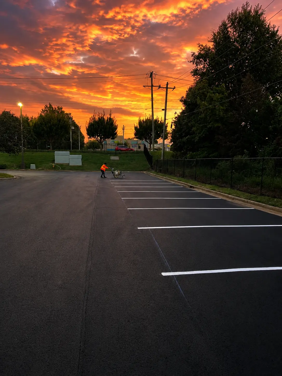 Traffic control markings defining yard routes