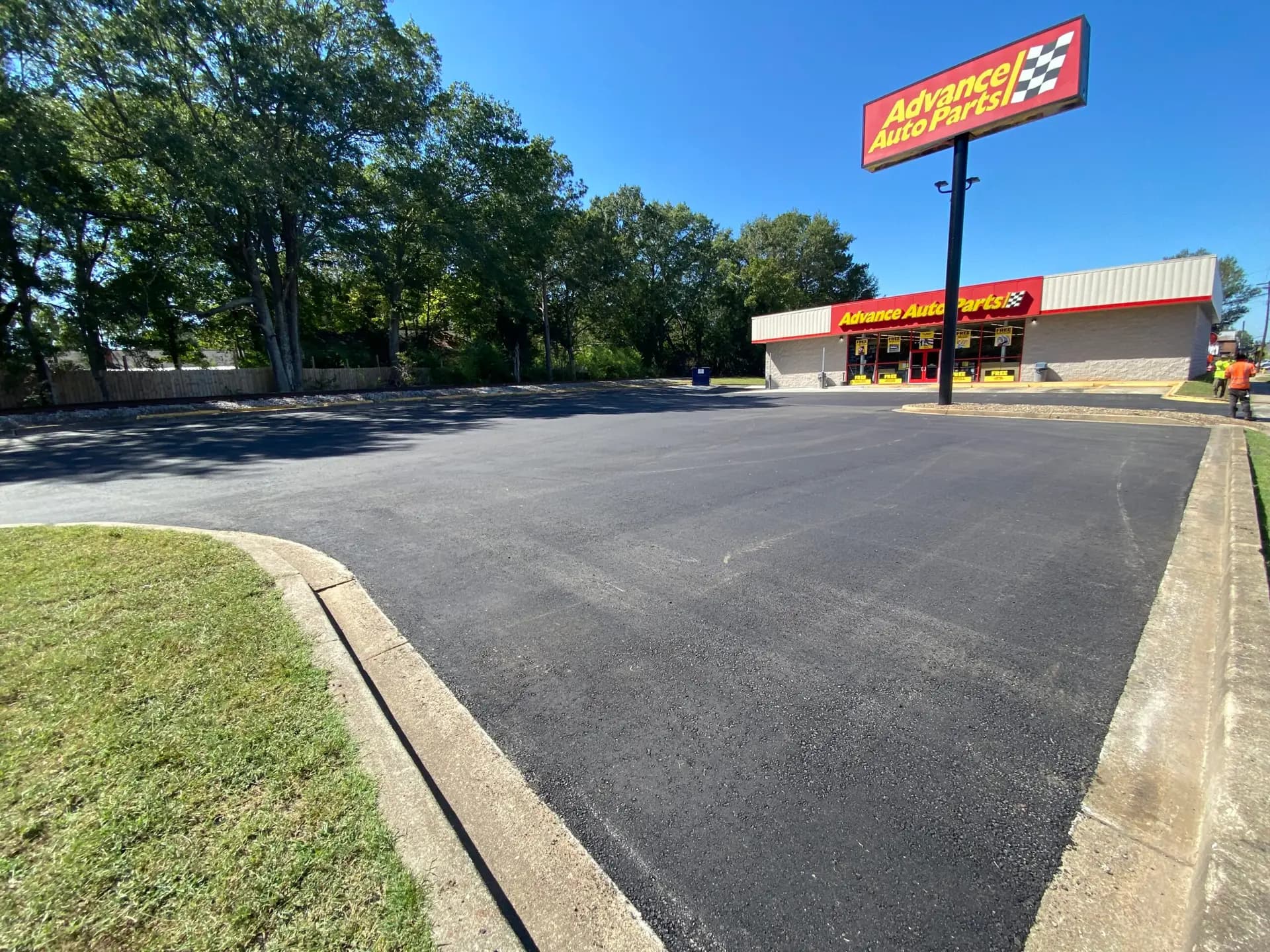 New asphalt at the Advance Auto Parts site