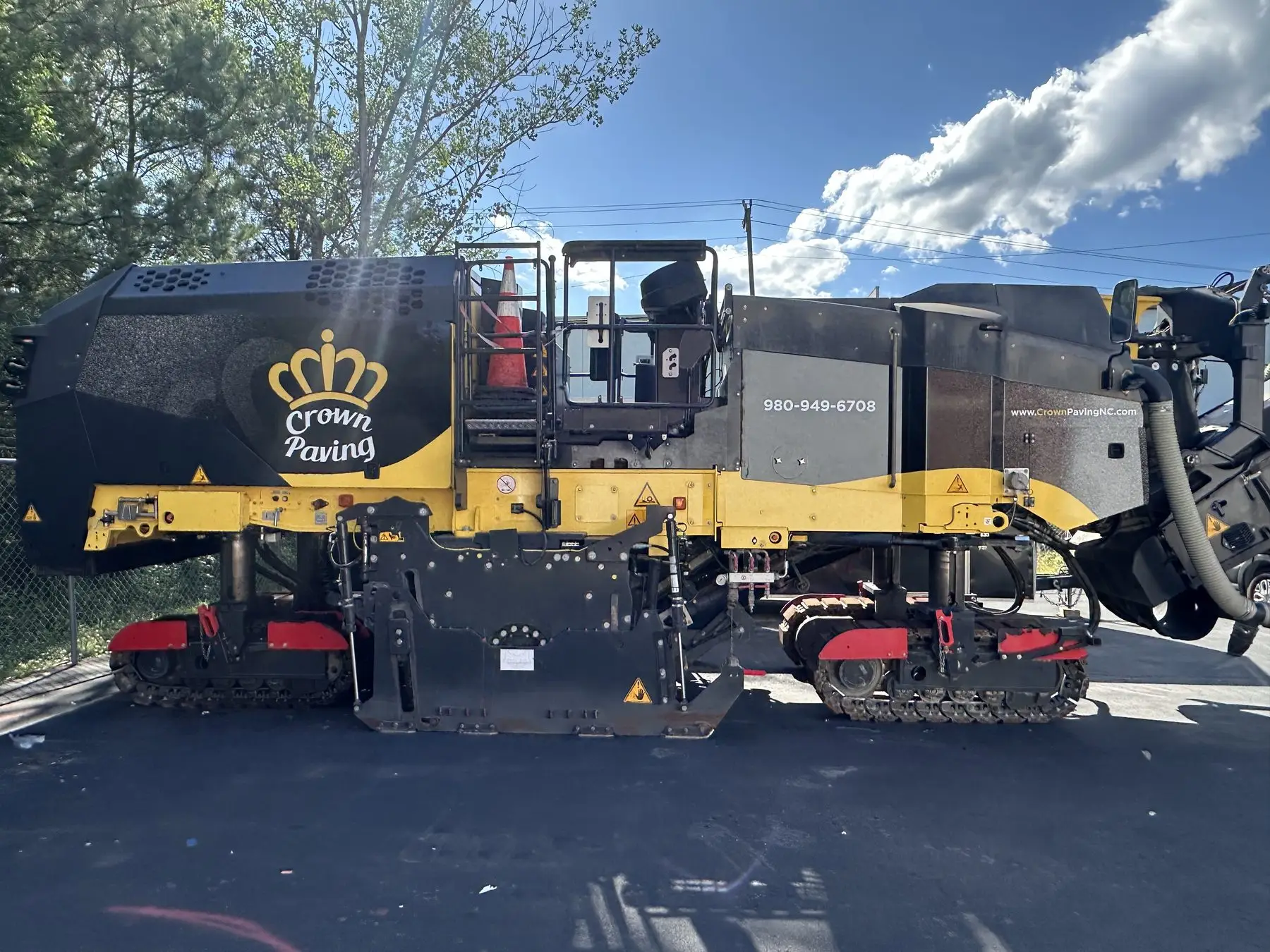 Crown Paving branded milling machine in Charlotte, NC