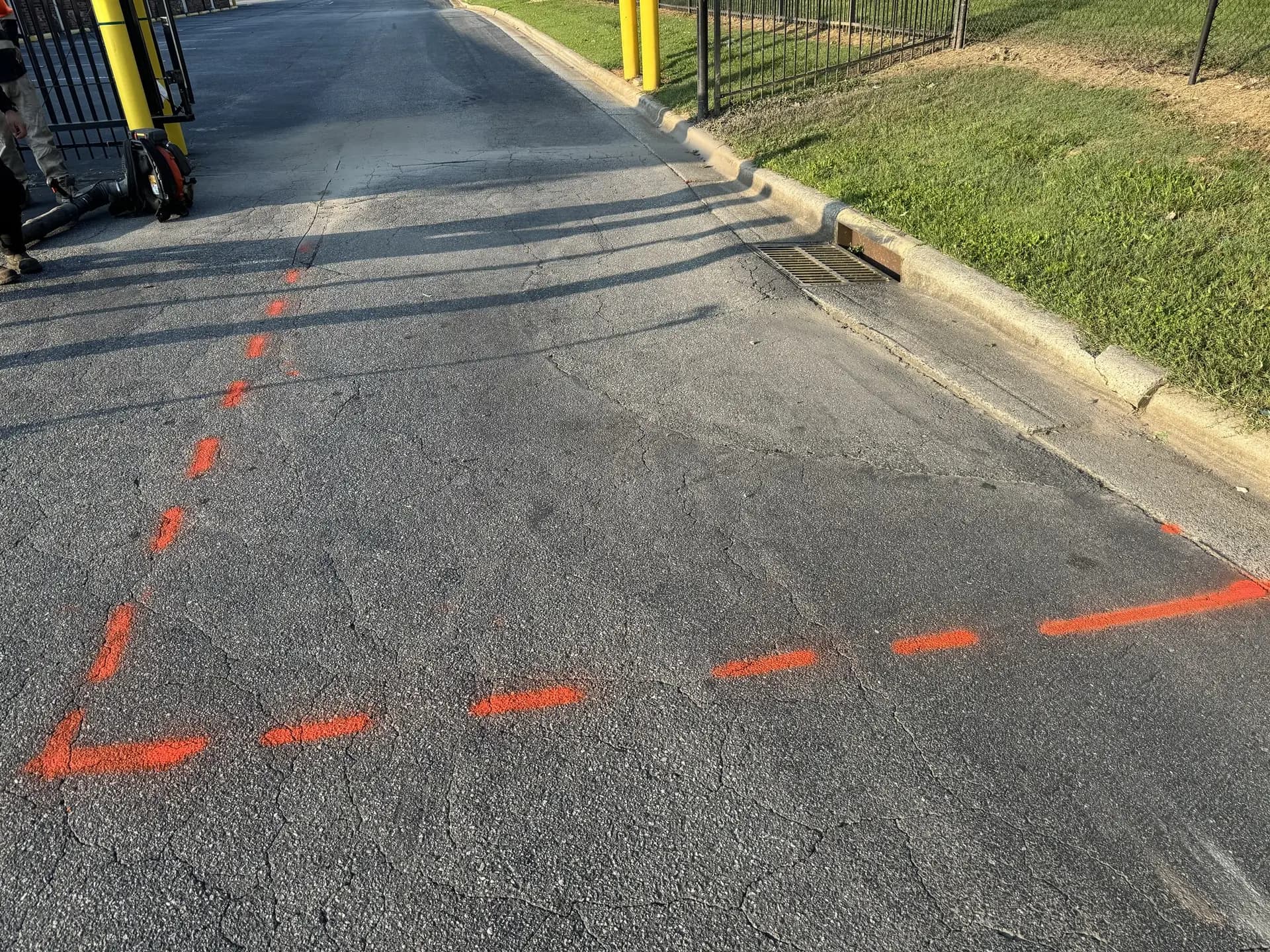 Patch area marked out before saw cutting